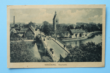 Ansichtskarte AK Merseburg 1915-1925 Neumarkt Häuser Straße Brücke Architektur Ortsansicht Sachsen Anhalt